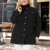 Women's Plus Size Buttons Long Sleeve Jean Jackets with Pocket - Agnes Orinda - 2 of 4