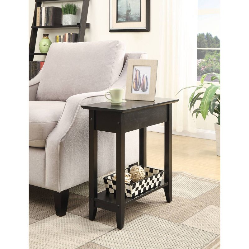 Breighton Home Harper End Table with Flip Top Storage and Lower Shelf Black, 2 of 7