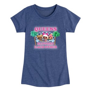 Girls' - Lol Surprise! - Queens Support Each Other Fitted Short Sleeve Graphic T-Shirt - 1 of 4