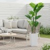 Artificial Monstera Plant in White Planter – Tropical Faux Palm Tree with 16 Leaves for Indoor Outdoor Home, Porch & Garden Decor - 4 of 4