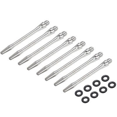 Unique Bargains 2BA Thread Aluminum Dart Shafts with Rubber Rings for Steel Tip 8 Pcs