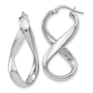 Black Bow Jewelry Polished Twisted Hoop Earrings in Sterling Silver, 34mm (1 5/16 in) - 1 of 4