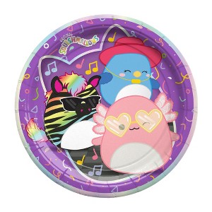 Treasures Gifted Club Squishmallows Dessert Plates 7in - Disposable Paper Plates - Squishmallows Birthday Party Supplies - 1 of 4