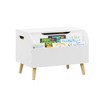 Kids Toy Box Chest Bench With Front Bookshelf Flip-Top Lid Safety Hinge Wooden Toy Storage Organizer For Playroom Kids Room - 2 of 4