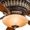 52" Minka Aire Vintage Hugger Indoor Ceiling Fan with Remote Control Belcaro Walnut Champagne Glass for Living Room Kitchen House - 3 of 4