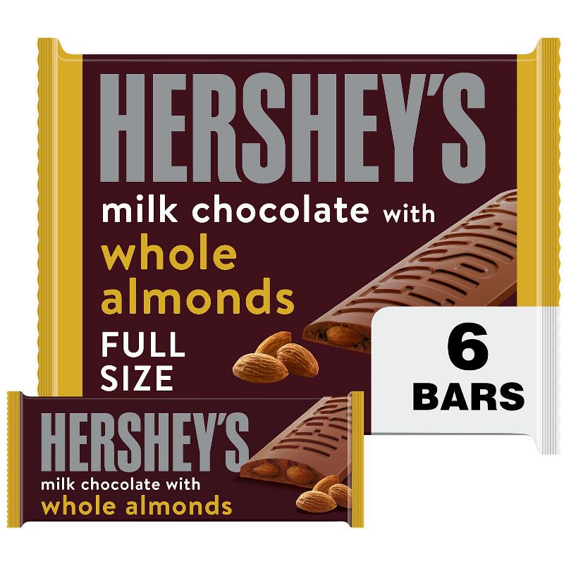 Hershey&#39;s Milk Chocolate with Almonds Candy Bars - 6ct, 1 of 8