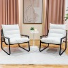 Hooseng Modern Accent Chair, Fluffy Living Room Chair with Removable Cushion, Armchair Chairs With Metal Frame for Bedroom Balcony Reading Room - 4 of 4