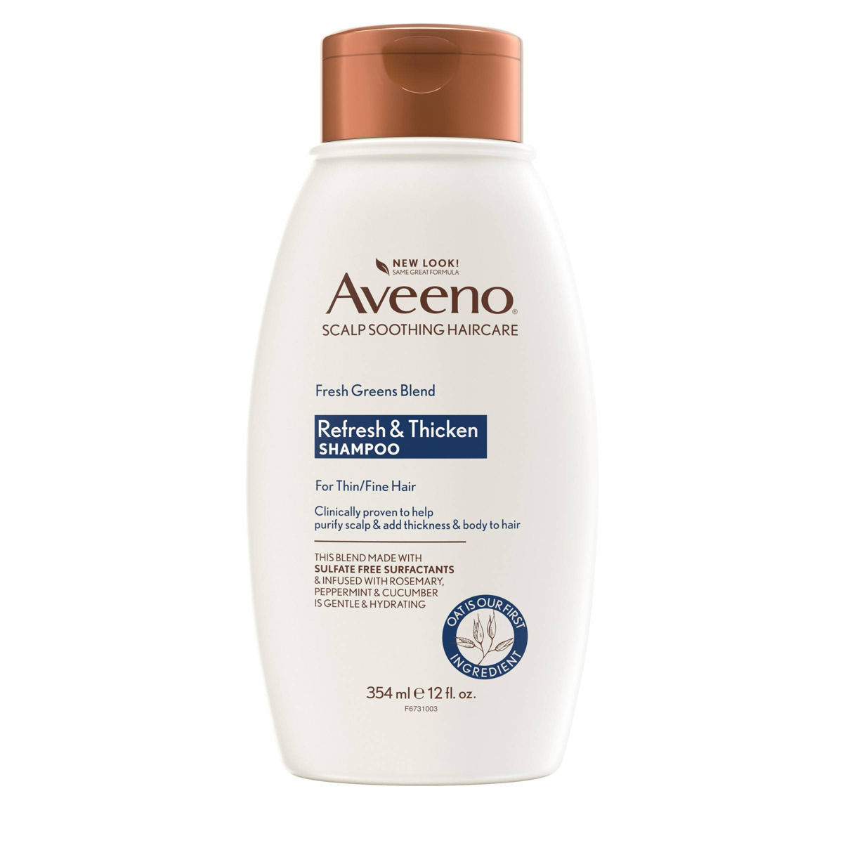 Aveeno Scalp Soothing Fresh Greens Blend Refresh & Thicken Shampoo 12 fl oz product package