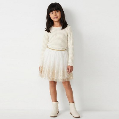 Rockets of Awesome Easy Sparkly Stripe Tee Egret for Girls — фото 2