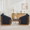 Modern Chenille Fabric Upholstered Side Chairs Set Of 2,Accent Lounge Chair With Wood Frame,Wooden Lounge Armrests Chair-Coolbibila - 3 of 4