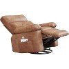 Oversized PU Leather Power Swivel Rocker Recliner Chair with Massage Function, Ergonomic Design Featuring 1.5X Sponge Filling and Side Pocket - 2 of 4