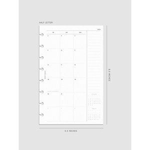 2026 Dated Monthly Planner Insert | Monday Start | Cloth & Paper - 1 of 4