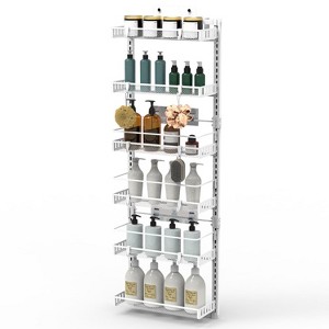 Racxily Metal Over The Door Pantry Organizer, 6-Tier Shelf Behind Door, Carbon Steel 110LBS Loading Storage Shelves for Kitchen Bathroom - 1 of 4