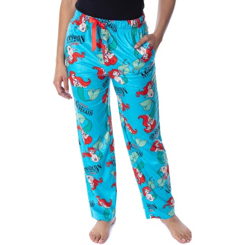 Disney Women's Little Mermaid Ariel Velvet Soft Sleep Pajama Pants (md)  Blue : Target