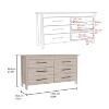 NicBex 6 Drawer Dresser for Bedroom,Double Chest of Drawers with Superior Top for Dining Room,Living Room,Entryway,Hallway - 3 of 4