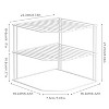 LunaLulinlk Kitchen Cupboard Organiser, 3 Tier White Corner Plate Rack, 2-Pack - 2 of 4