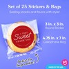 Big Dot of Happiness Cherry Red Simple Script Thank You Stickers and Clear Cookie Bags, Cellophane Treat Bags 4.25x7 Inches - 25 Count - 4 of 4