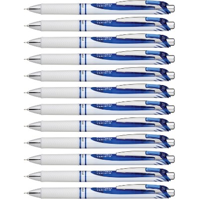 Pentel Gel Pen Retractable/Refillable Needle Tip 0.5mm 12/DZ BE Ink BLN75PWCDZ
