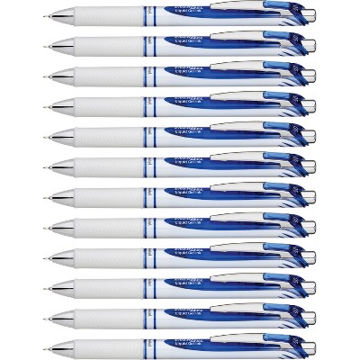 Pentel Gel Pen Retractable/Refillable Needle Tip 0.5mm 12/DZ BE Ink BLN75PWCDZ