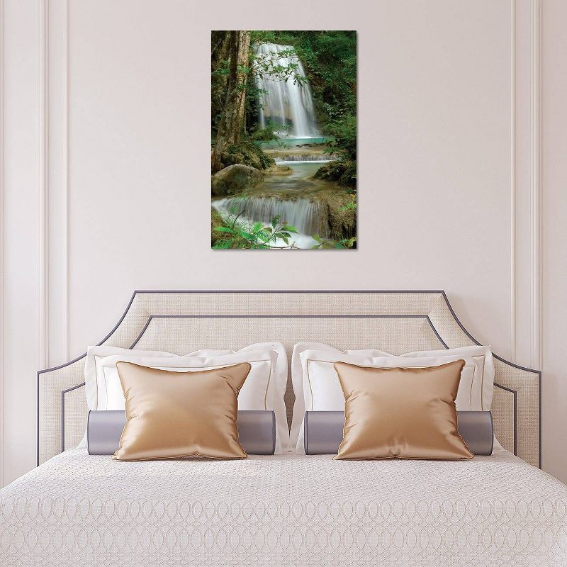 Seven Step Waterfall in Monsoon Forest Erawan National Park Thailand by Thomas Marent Unframed Wall Canvas - iCanvas, 4 of 6