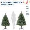Artificial Christmas Tree, Wide Tree with Metal Stand, 1450 Branch Tips, Realistic Pine Needles, Holiday Decor for Living Room, Office - 2 of 4