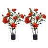 TROPOW 2 Stück 70CM Kunstblumen Rosenbusch, Kunstblumen Wie Echt, Kunstrosen Im Topf Rosenstrauch Deko für Hochzeitsdeko, Tischdeko - 2 of 4