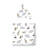 Hudson Baby Gown, Swaddle Blanket and Cap or Headband, Modern Neutral Safari, 0-6 Months - 4 of 4