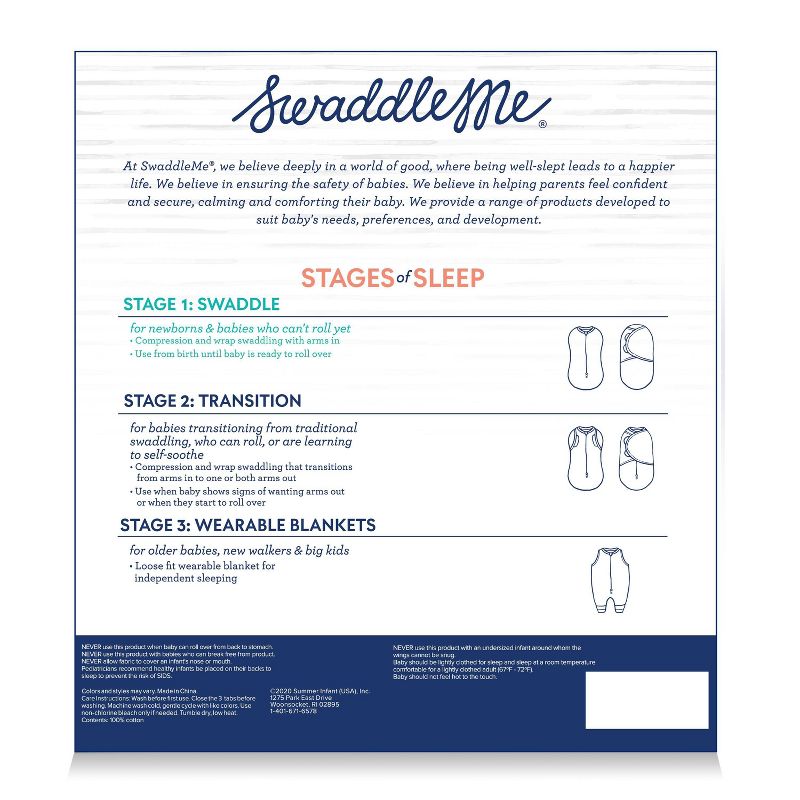 SwaddleMe by Ingenuity Original Swaddle Wrap - Sleepy Forest - S/M - 2pk, 5 of 6
