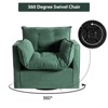 Bestier 35.4 in.Green Linen Swivel Barrel Chair with Removable Backrest and Cushion 360° Arm Chair with Plump Pillow - 4 of 4