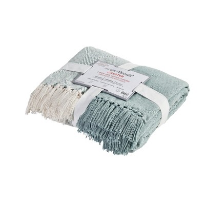 Eucalyptus Chester 100% Cotton Knitted Throw, 50" x 60", 2-Pack
