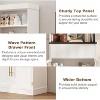 70" Storage Cabinet, Tall Kitchen Pantry with Drawer & Glass Doors, Freestanding Bookcase with Open Shelves and Fluted Drawer, for Living Room - 3 of 4