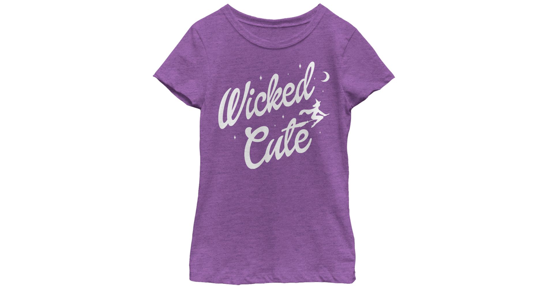 Girl's Lost Gods Halloween Wicked Cute Witch  T-Shirt - Purple Berry - Medium
