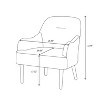 Okak Modern Accent Chair, Chenille Armchair, Modern Style Accent Chair with Wood Legs, Comfy Design for Living Room, Bedroom - 3 of 4