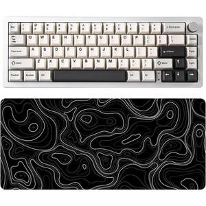 YUNZII AL66 Mechanical Keyboard(Milk Switch, Silver), Gaming Mouse Pad(35.4'' x 15.7'', Black Topographic) - 1 of 4
