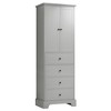 TiramisuBest Storage Cabinet with 2 Doors and 4 Drawers for Bathroom, Office, Adjustable Shelf, MDF Board with Painted Finish, Black - 4 of 4
