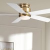 Casa Vieja 52" Grand Palm Modern Indoor Outdoor Ceiling Fan 5 Blade LED Light Remote Control Soft Brass Finish Bedroom Patio Hugger Damp Rated - 2 of 4