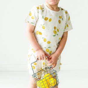 Organic Boys Top and Shorts 2 Piece Set - Citron - 1 of 4