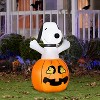 Gemmy Airblown Inflatable Snoopy In Pumpkin w/Woodstock Peanuts, 3 ft Tall, Multicolored - 2 of 4