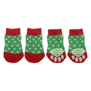 Unique Bargains  Dogs Cats Socks Non-Slip Indoor Paw Protection 4 Pcs - 1 of 4