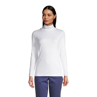 Lands' End Women's Supima Cotton Fitted Long Sleeve Turtleneck