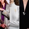 Unique Bargains Women Rhinestone Initial Alphabet Badges Pins and Clips - 3 of 4