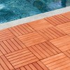 Syemin Carpet Tiles Reddish Brown Wood Interlocking Deck Tile Easy Snap Together Installation for Balcony Porch, Natural Wood, 13"*13"*10" - 2 of 4