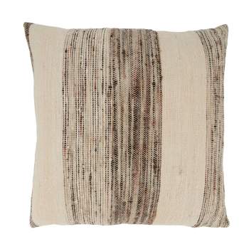 Saro Lifestyle Banded Cotton Throw Pillow With Poly Filling