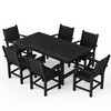 Pamapic 7-Piece HDPE Plastic Patio Outdoor Dining Set with Arm Chairs - 3 of 4