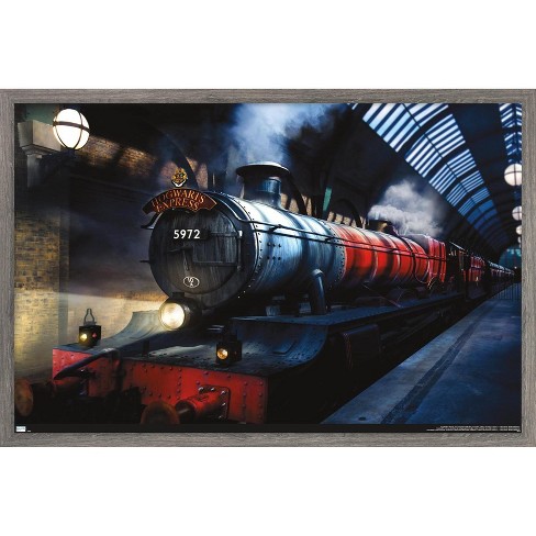 Trends International The Wizarding World Harry Potter Hogwarts Express Framed Wall Poster Prints Barnwood Framed Version 22.375