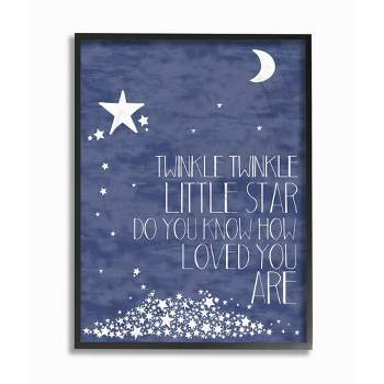 16"x1.5"x 20" Textural Twinkle Little Star Typography Oversized Kids' Framed Giclee Texturized Art - Stupell Industries