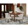 HomeStock 5-Pc Mahogany Finish Solid Wood Top - Rectangular Dining Room Set with Butterfly Leaf - Seats 4 - 2 of 4