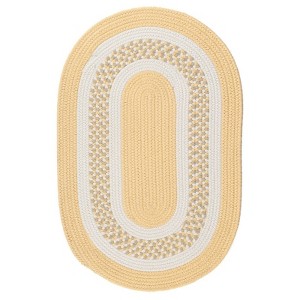 Colonial Mills Flowers Bay - Yellow 2 Ft x5 Ft Runner (Oval) Rug Indoor/Outdoor 100% Polypropylene - 1 of 2
