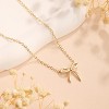 14K Gold Plated Necklace for Women Necklace Cute Small Tiny Bow Pendant Choker Chain Necklace - 4 of 4