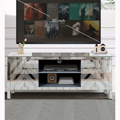 Silver Mirrored TV Stand